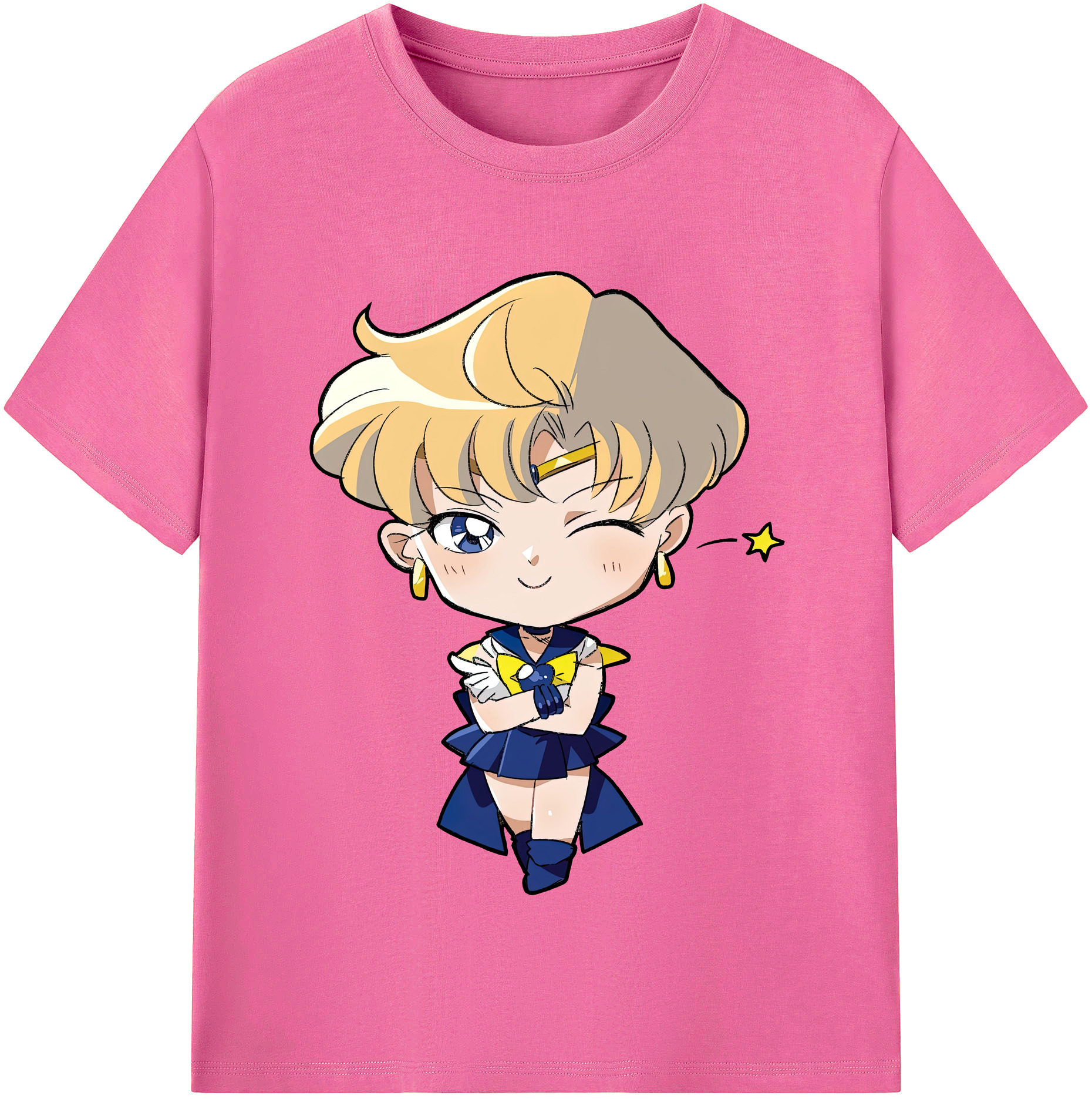 （画像用） 美少女戦士セーラームーン 天王はるか Sailor Moon Tenoh Haruka レディースカジュアルプリントTシャツ（綿100％）